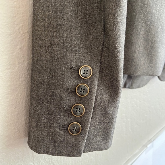 Calvin Klein Women’s Blazer, Notch Lapel, Single Button, Stitch Detail, Grey, 4 - Picture 5 of 6